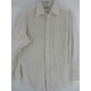 Ketch‎ Mens White Striped Dress Shirt Long Sleeve Button Down Size 16.5 32/33